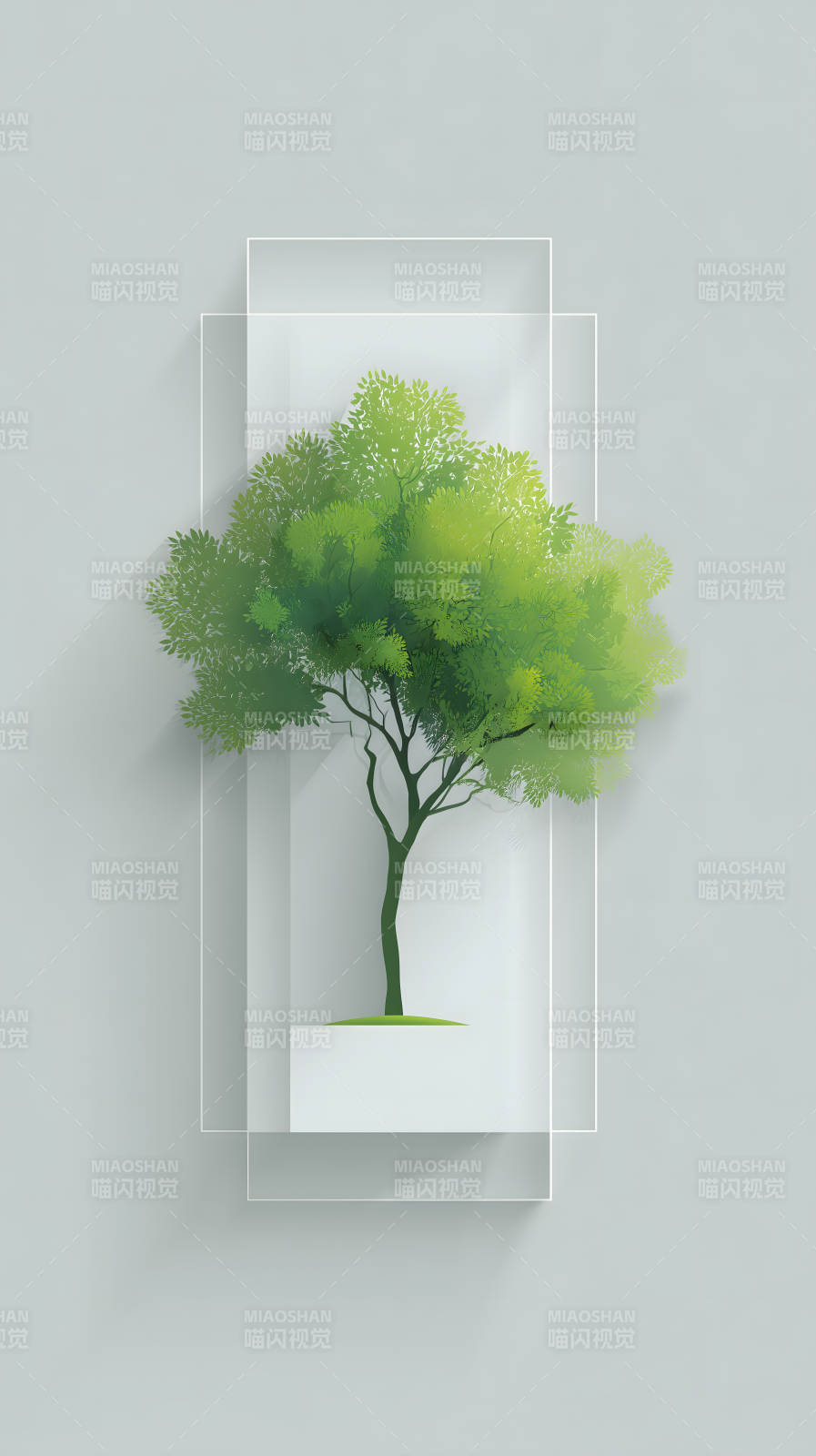 绿树剪影抽象设计-图片