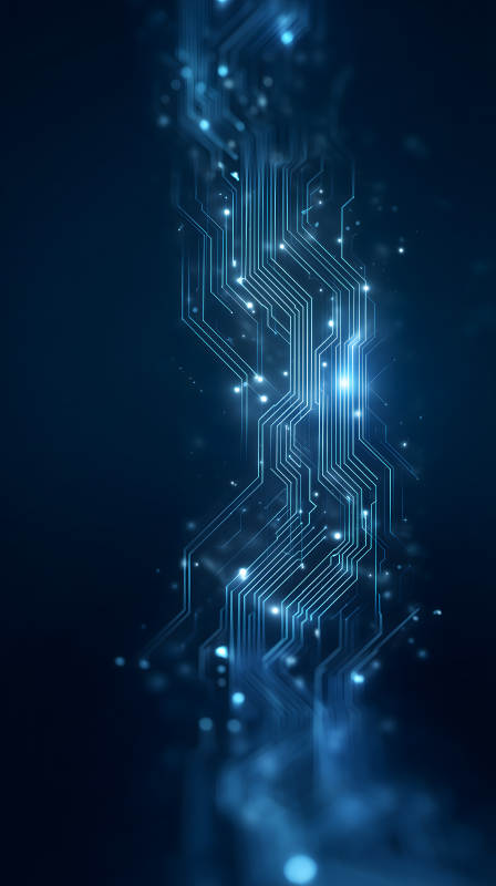 藍色電路科技感-圖片