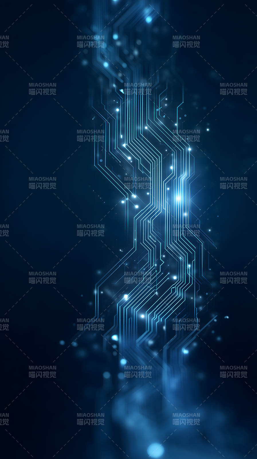 蓝色电路科技感-图片
