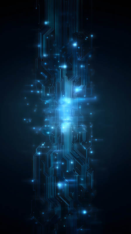 科技電路藍(lán)色光效-圖片
