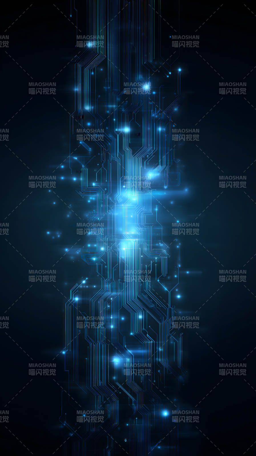 科技電路藍(lán)色光效-圖片