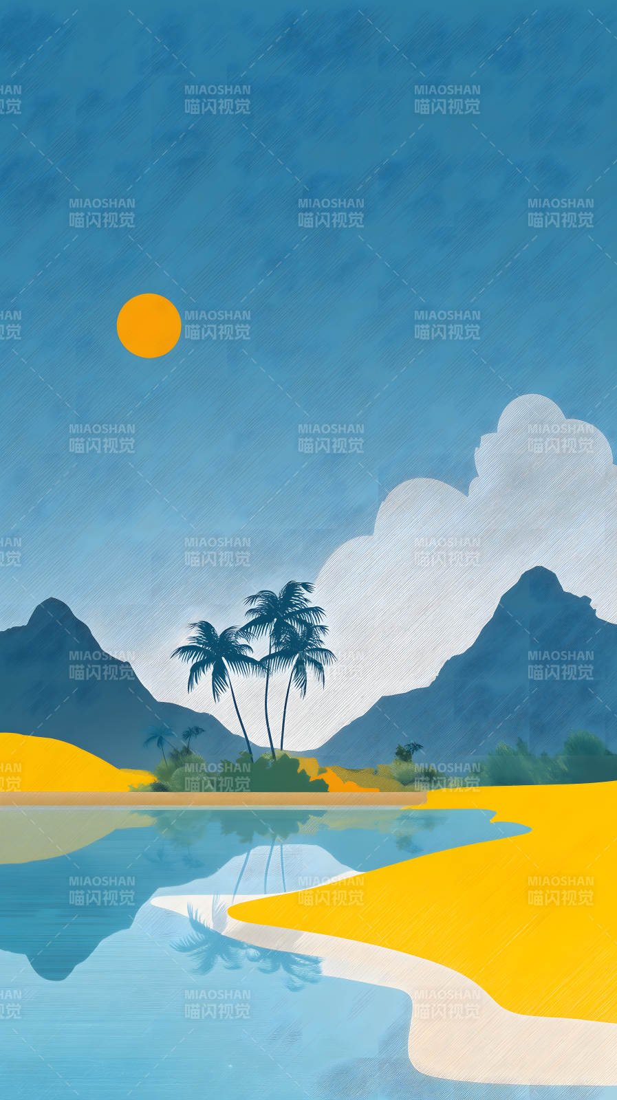 海灘風景陽光明媚-圖片