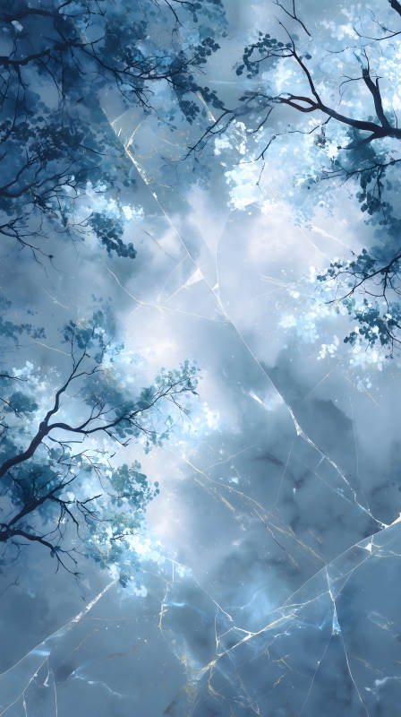 树木天空梦幻意境-图片