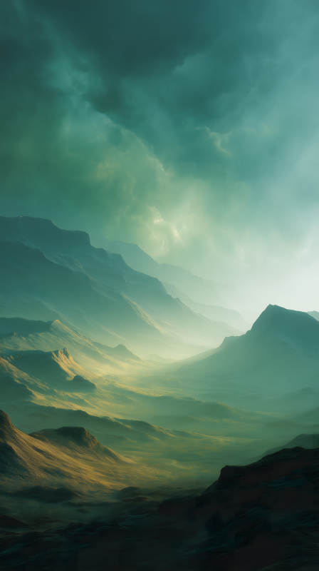 山巒云霧景色壯麗-圖片