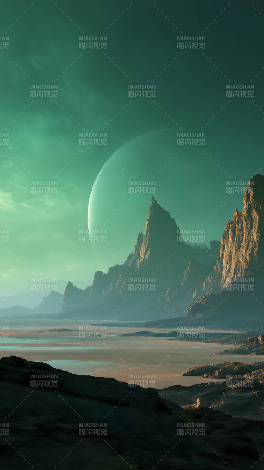 異星山河巨星背景-圖片