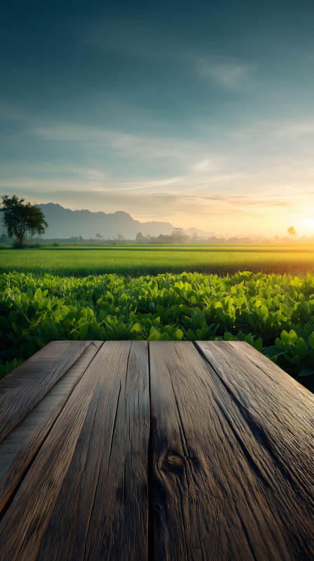 田园风光木板前景-图片