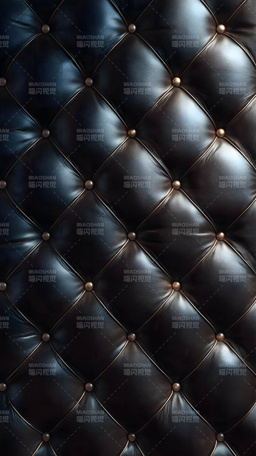 黑色皮革菱格纹装饰-图片