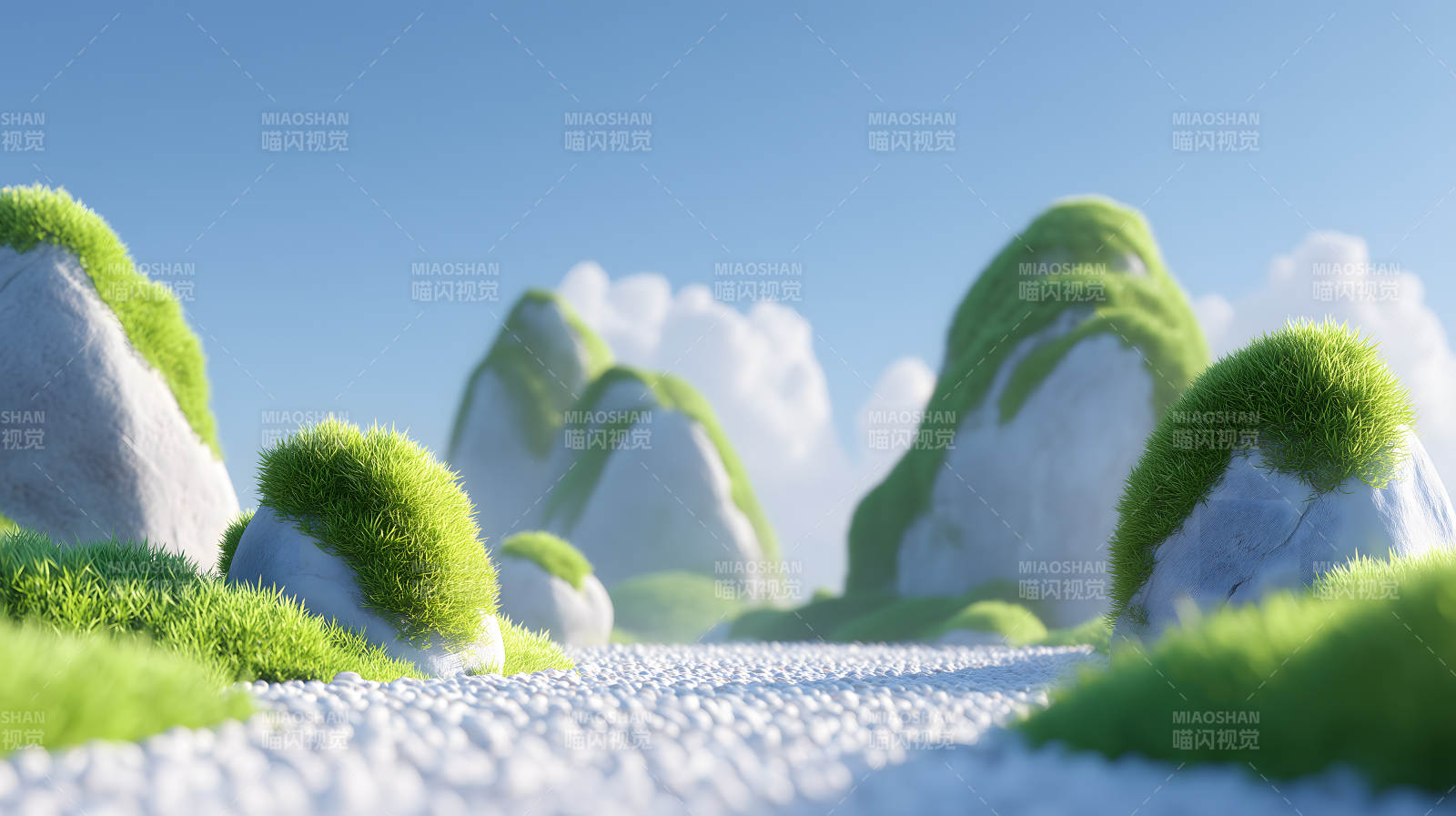 卡通山丘風(fēng)景-圖片