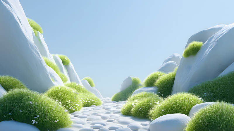 夢幻般的山谷風景-圖片