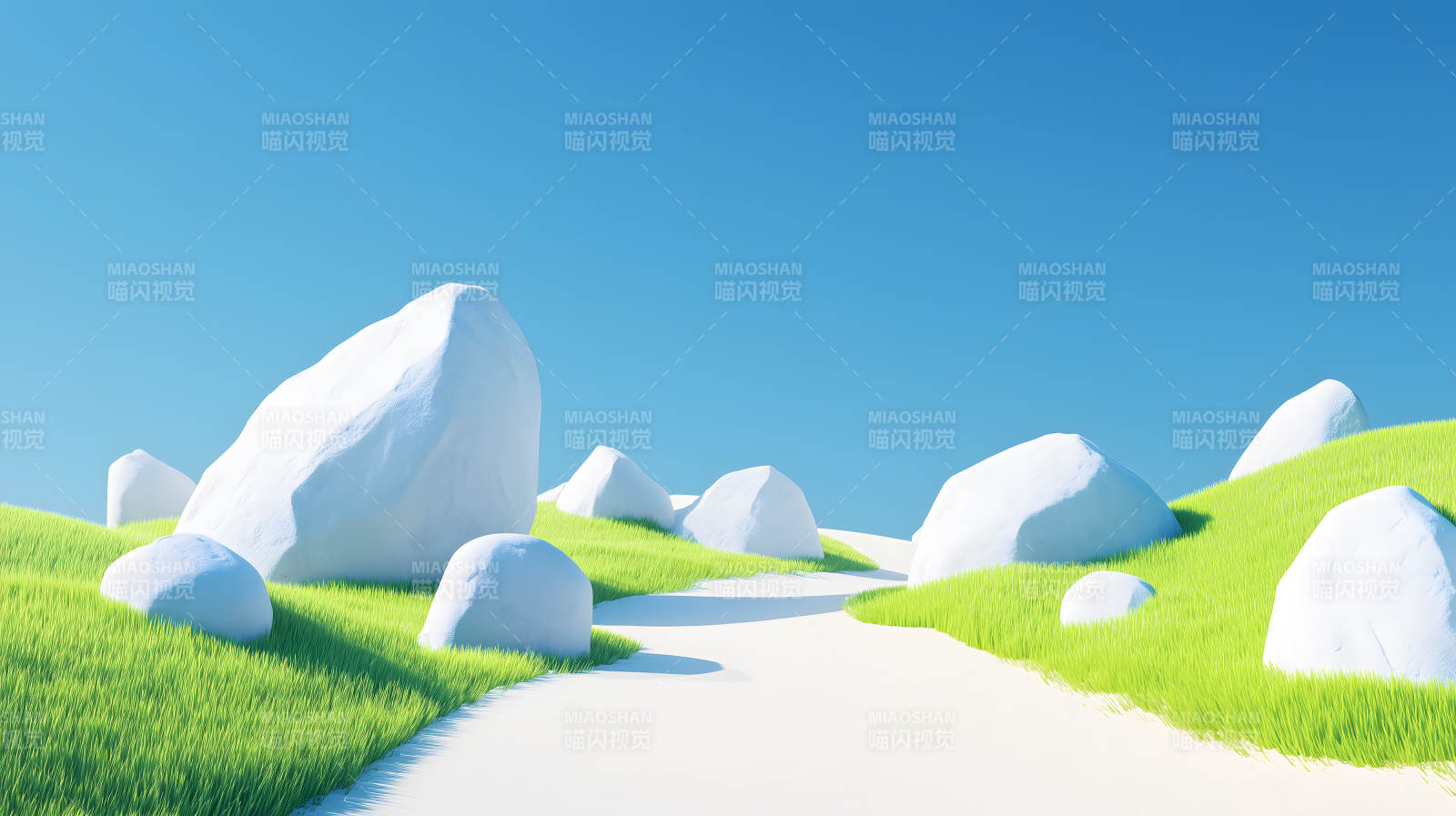 抽象風景藍天白石-圖片