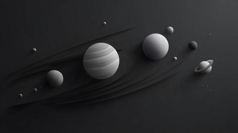 抽象星系黑白风格-图片