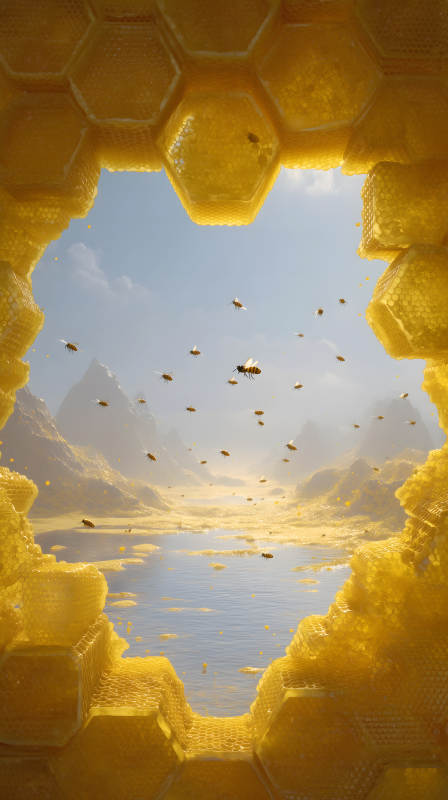 蜂巢世界群蜂飞舞-图片