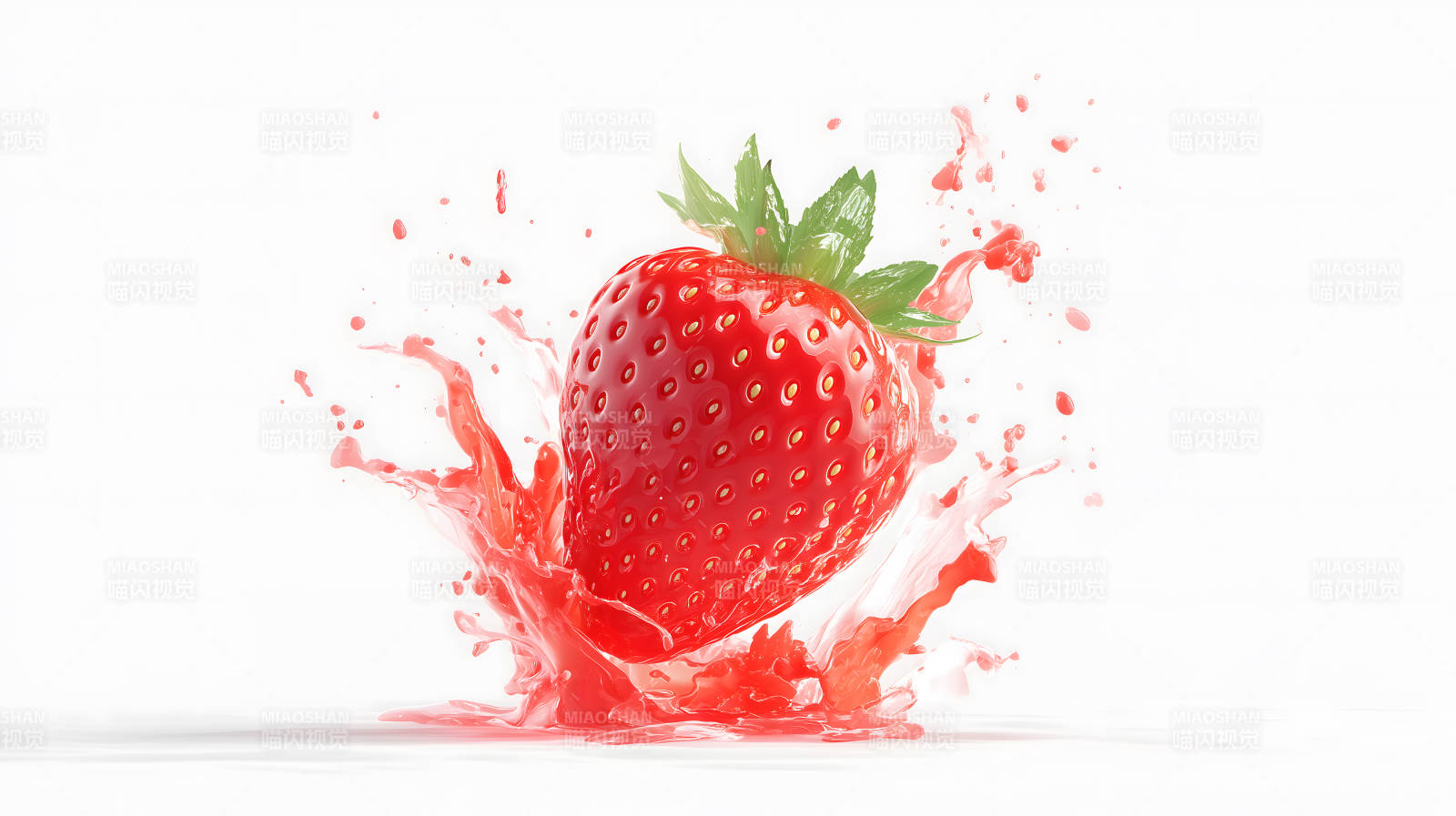 草莓飛濺果汁特效-圖片