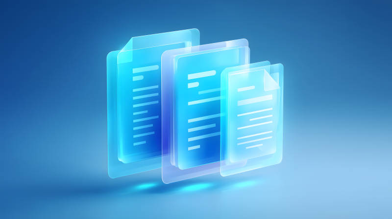 蓝色文档叠层展示-图片