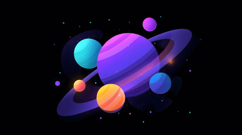 宇宙行星绚丽多彩-图片