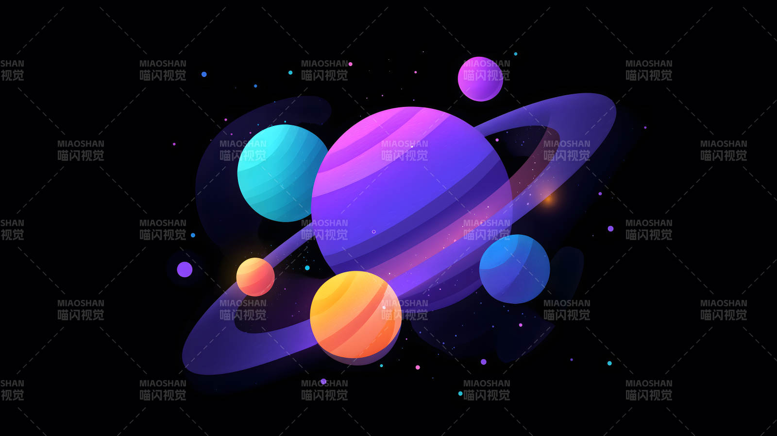 宇宙行星绚丽多彩-图片