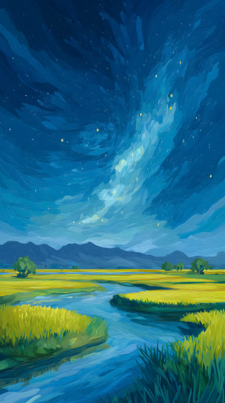 星空下的濕地風(fēng)景-圖片