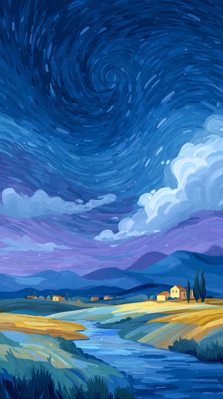 星空下的風(fēng)景畫(huà)-圖片