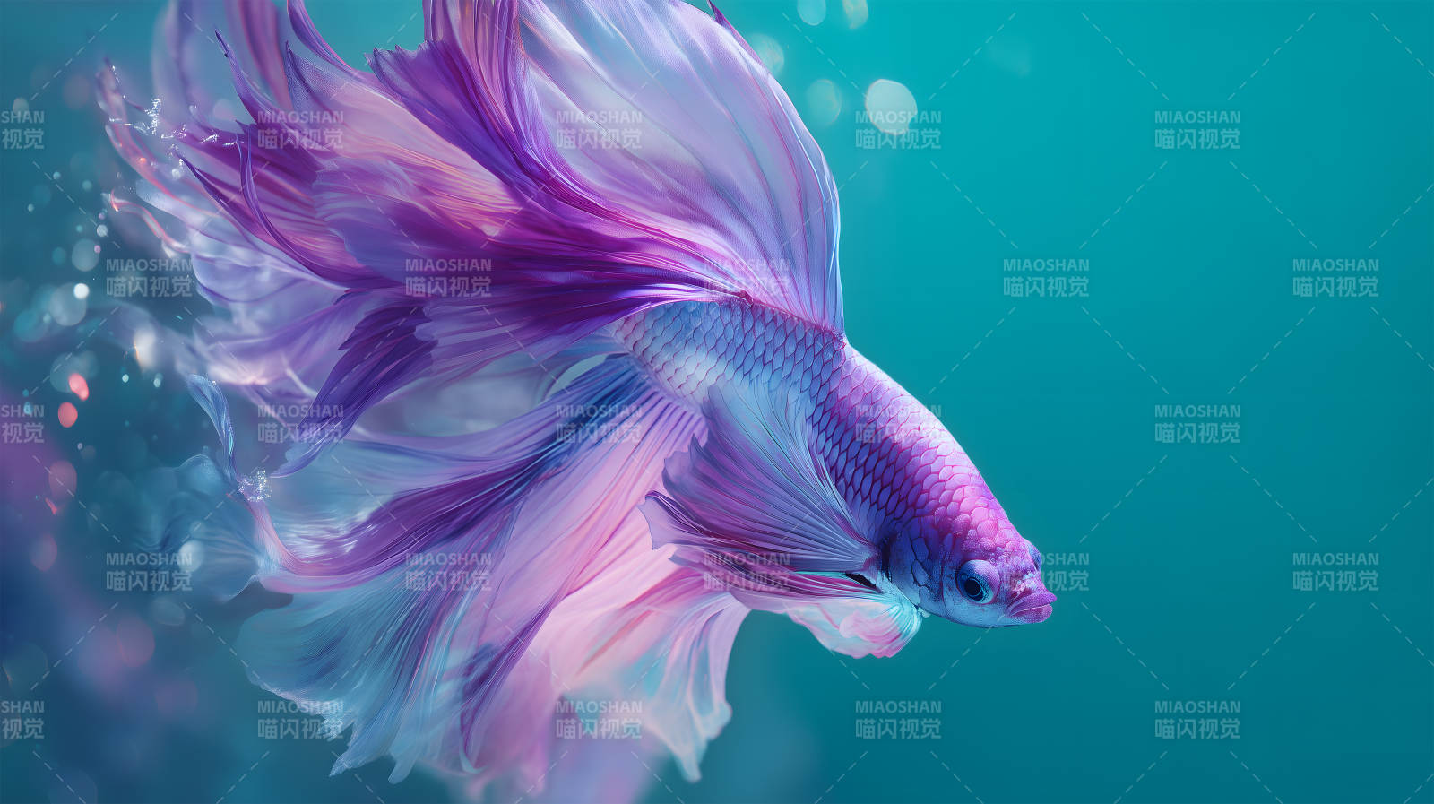 夢幻斗魚水中舞動-圖片