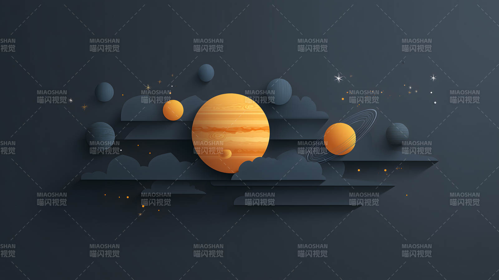 宇宙星空行星排列組合-圖片