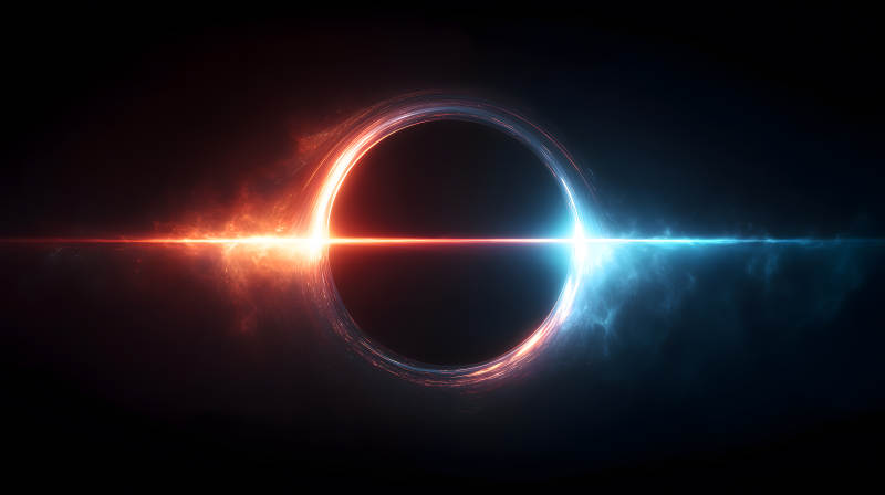 宇宙黑洞光芒綻放-圖片