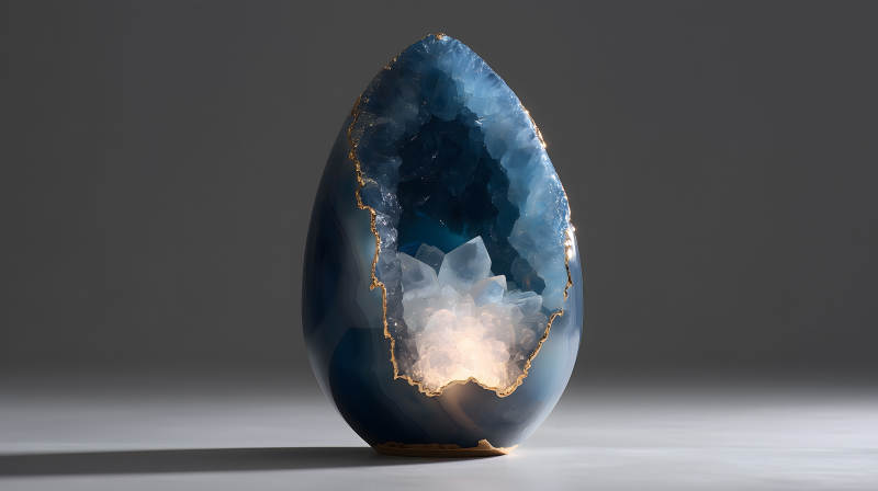 藍色寶石燈飾藝術品-圖片