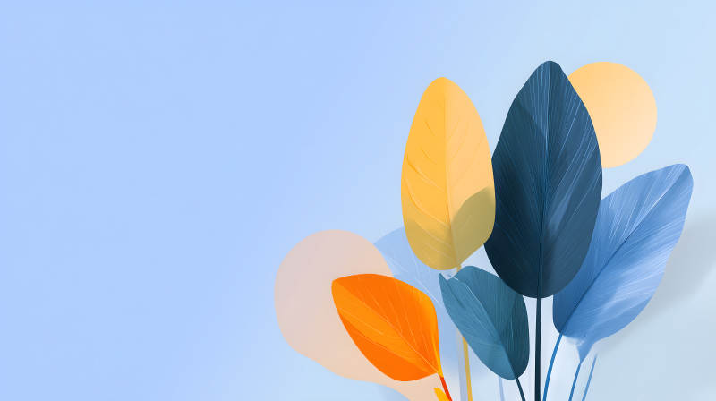 多彩葉片背景簡約-圖片