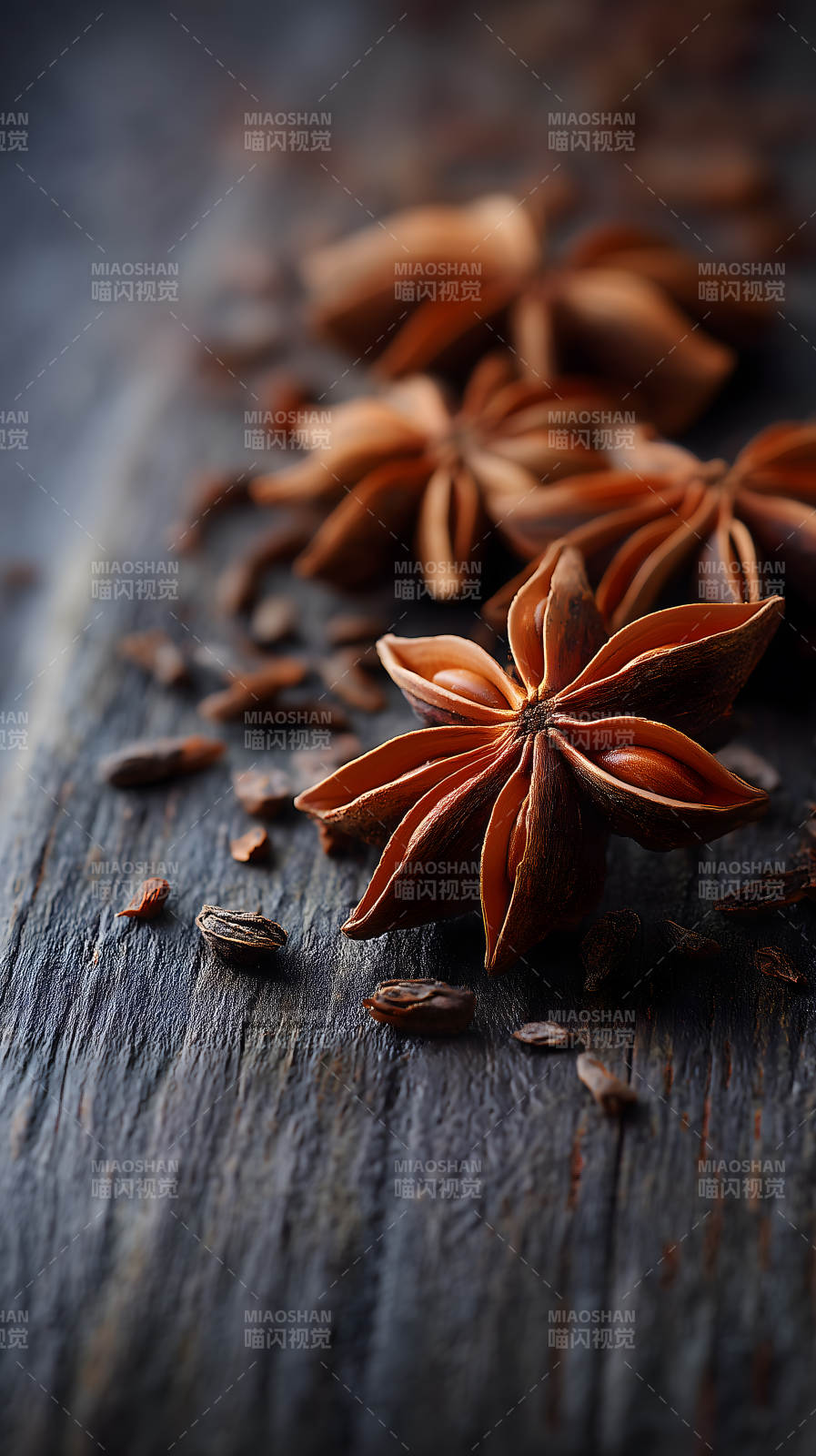 八角特寫深色木紋質感-圖片