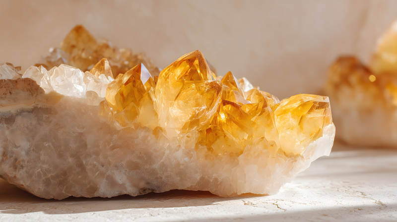 晶瑩剔透黃色水晶寶石-圖片