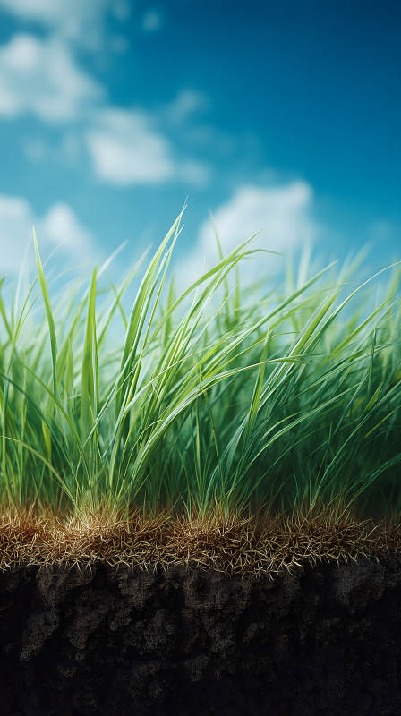 綠草藍天下的景象-圖片