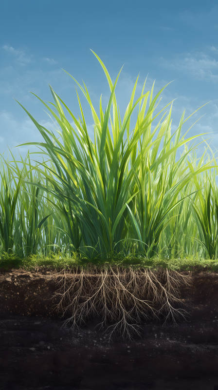 草地根系藍天-圖片