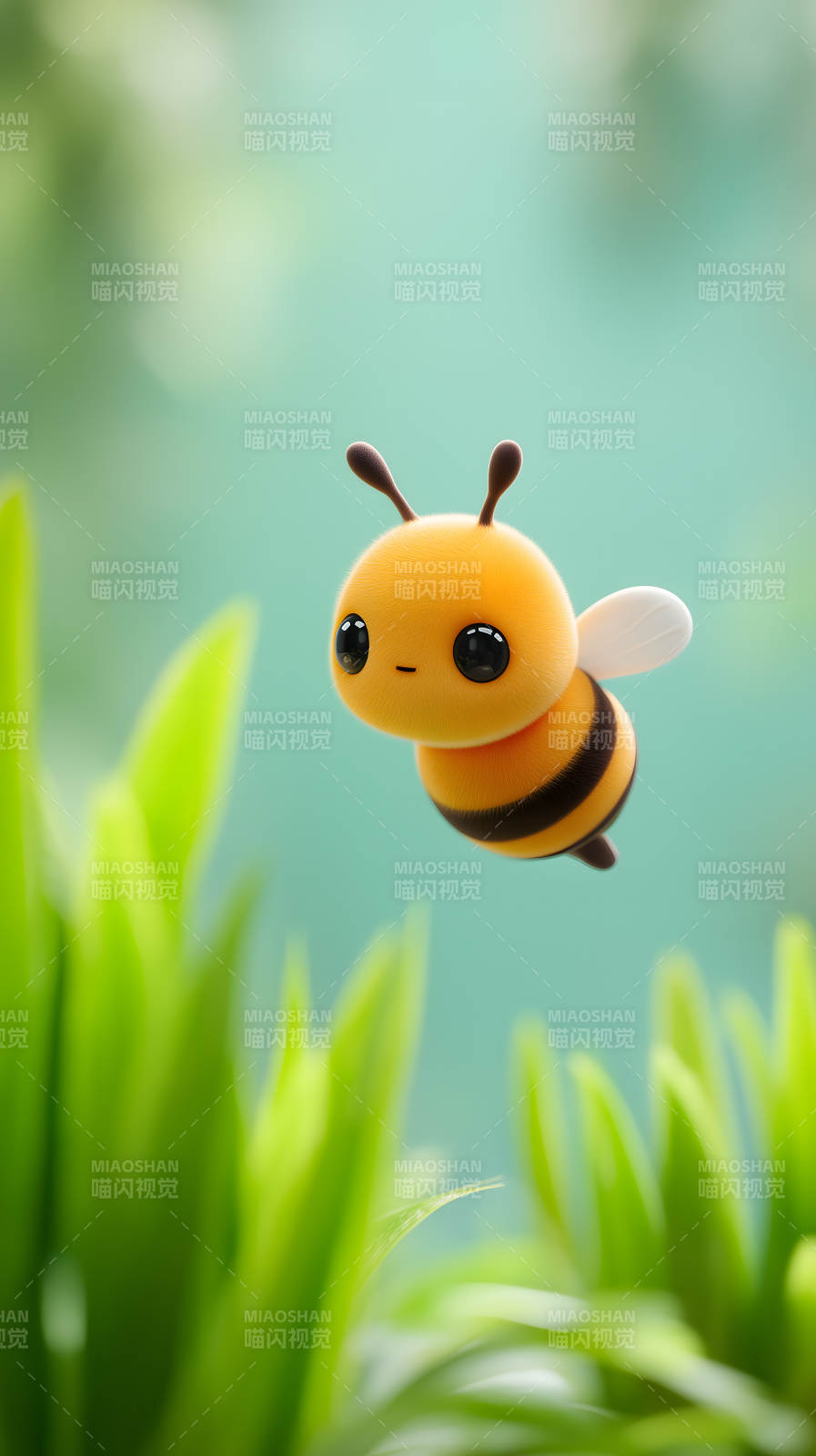 可愛卡通蜜蜂飛翔-圖片
