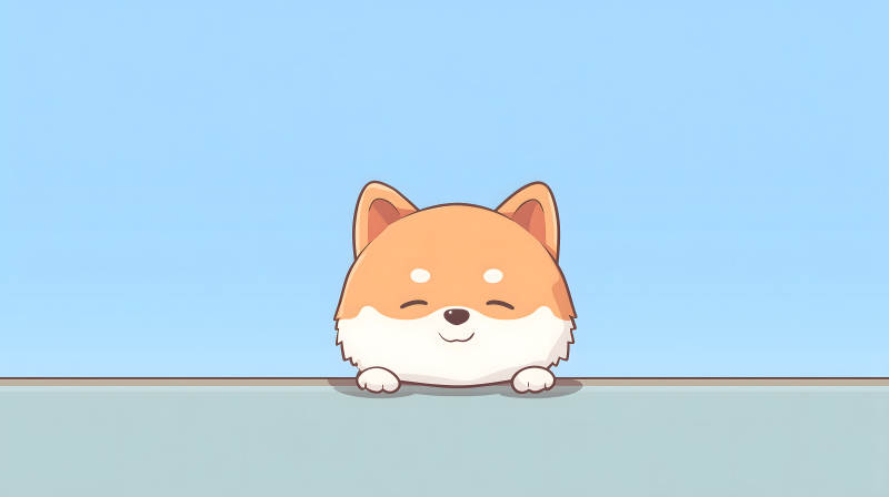 柴犬探頭可愛卡通-圖片