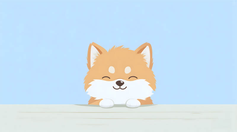 可愛柴犬探頭笑-圖片