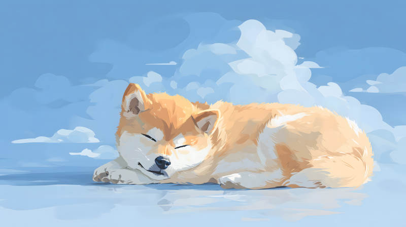 狗狗在云朵上睡覺-圖片