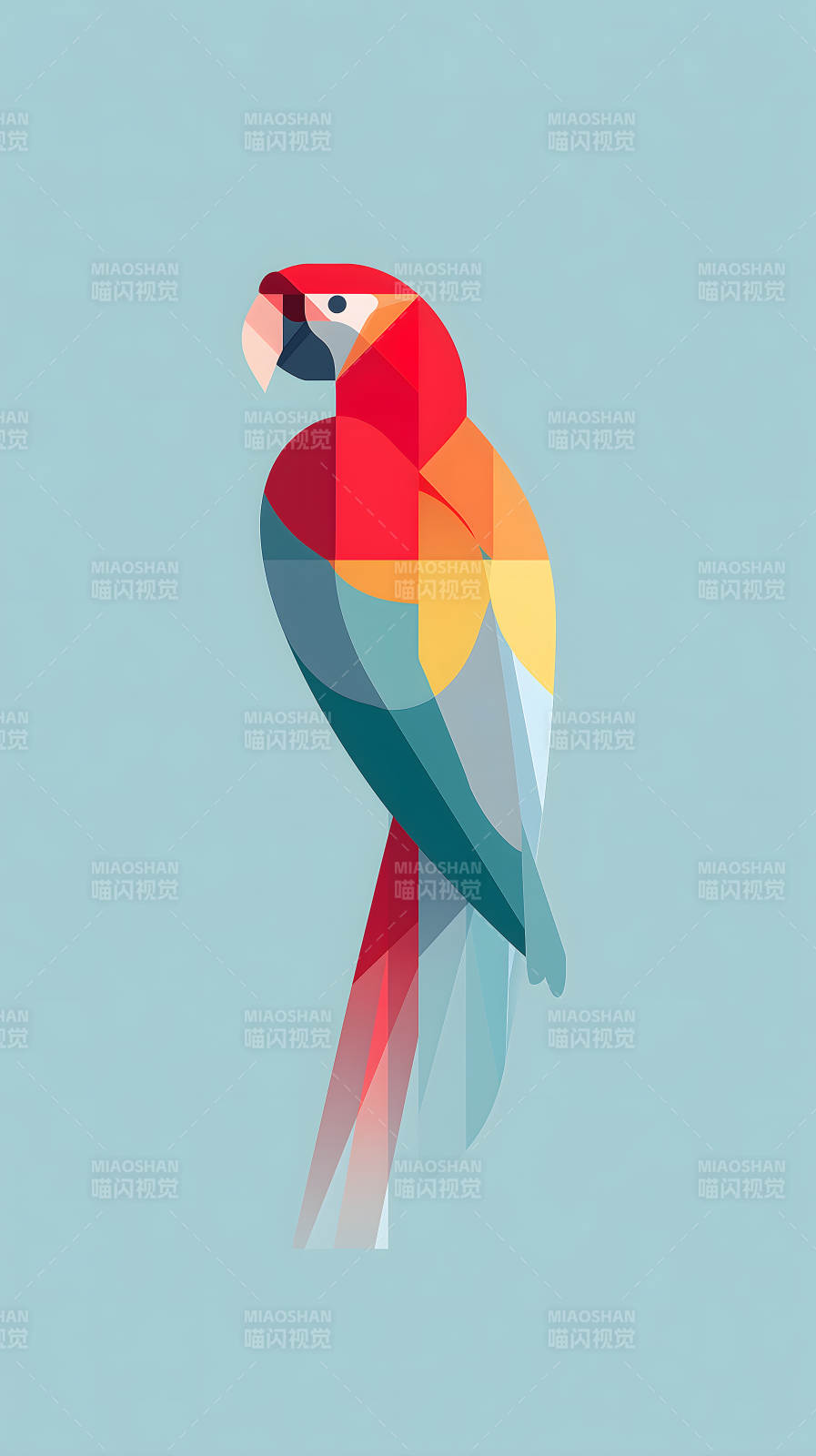 几何鹦鹉简约设计-图片