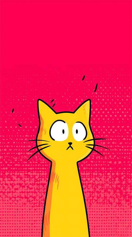 卡通猫咪惊恐表情-图片