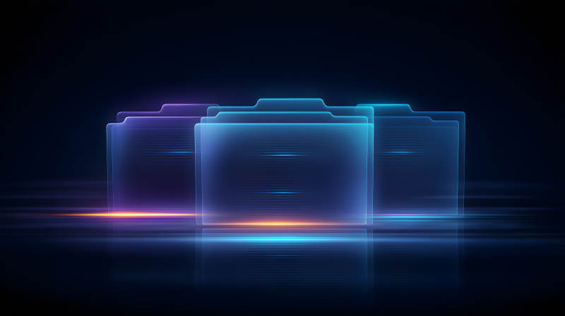 科技感文件夾排列-圖片