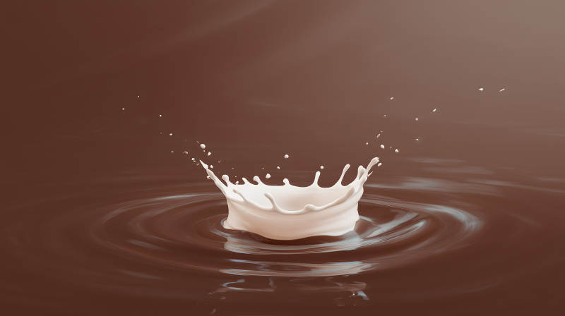 牛奶飛濺巧克力中-圖片