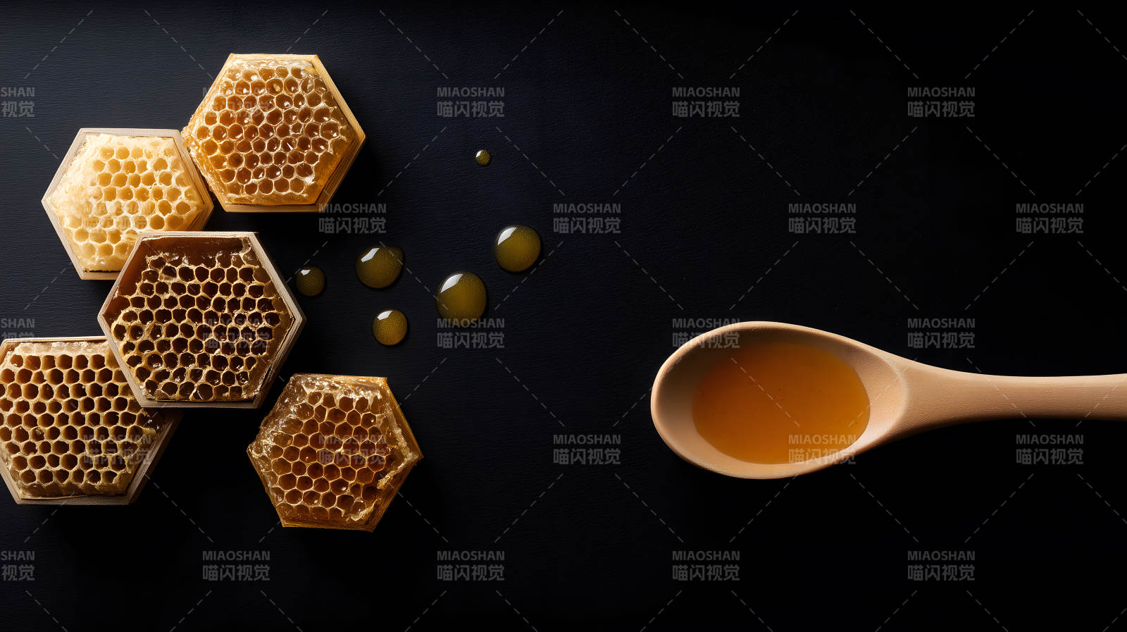 蜂蜜與蜂巢特寫-圖片