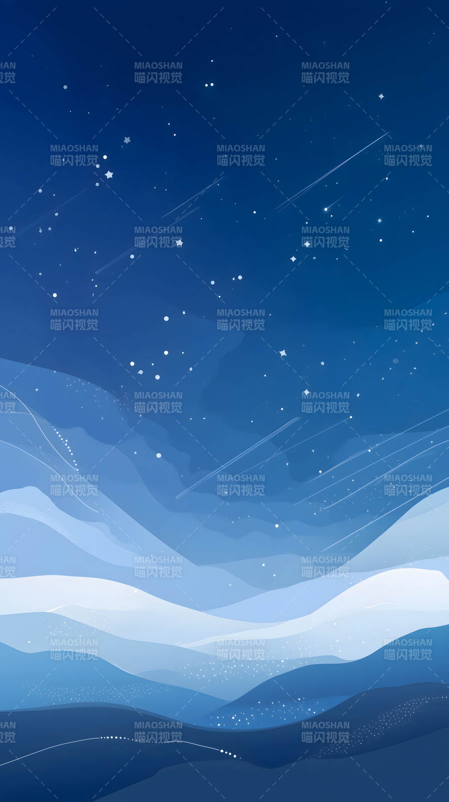 星空與山脈的夢幻景象-圖片