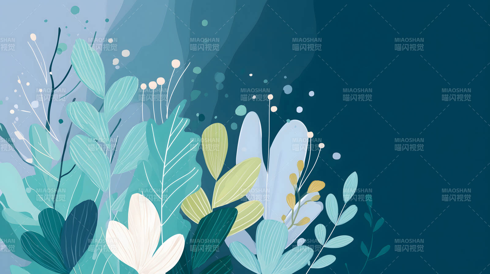 藍(lán)色植物背景圖-圖片