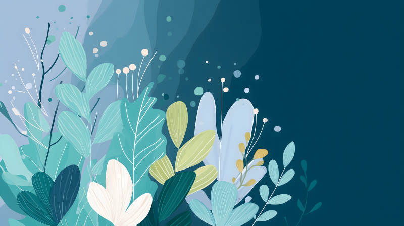 藍色植物背景圖-圖片