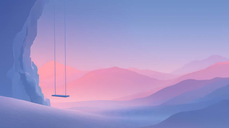 山谷秋千靜謐風(fēng)景-圖片