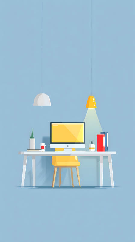 簡約辦公桌設計-圖片