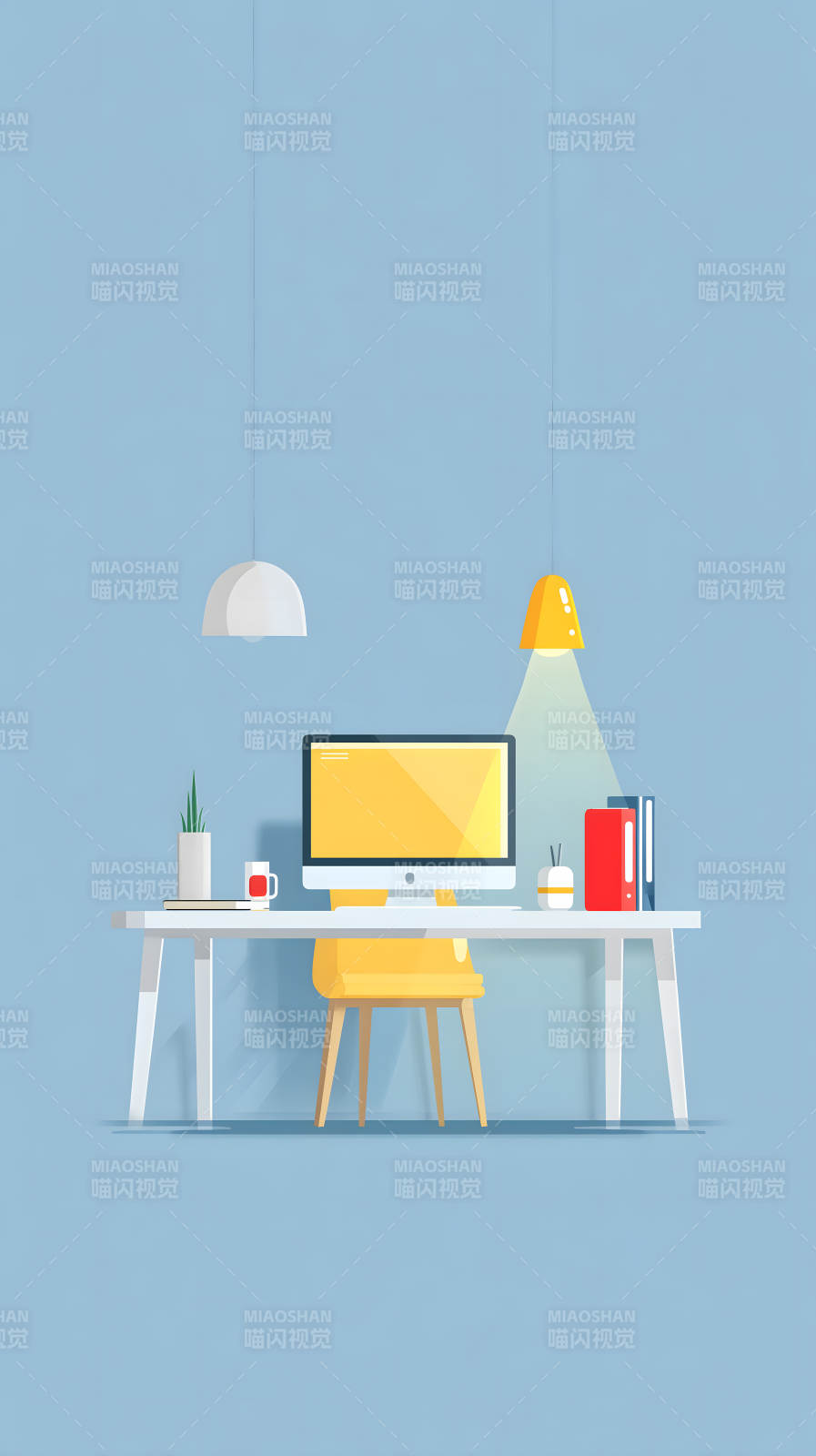 簡約辦公桌設計-圖片