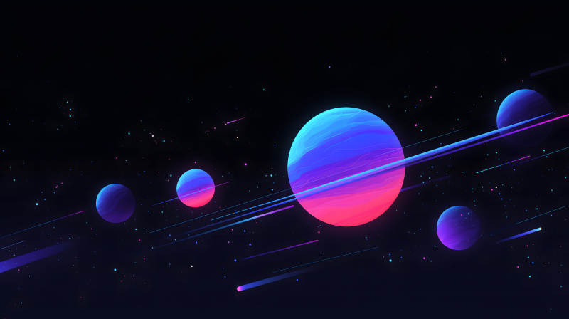 宇宙星系霓虹行星-圖片