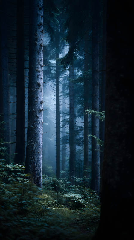 幽暗森林迷霧籠罩-圖片