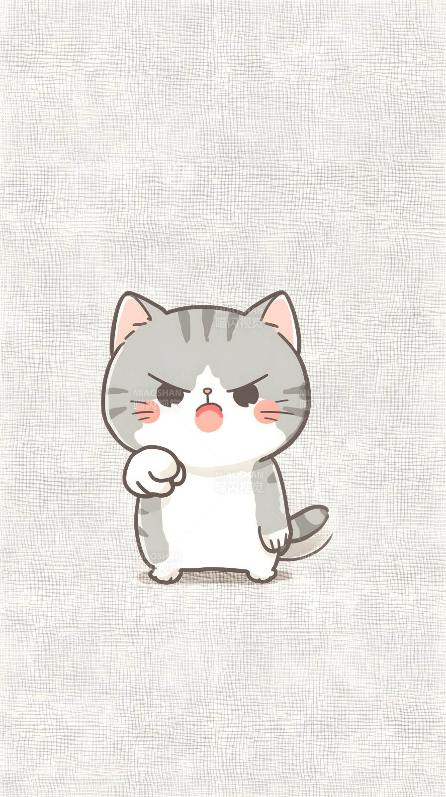 生气的小猫咪可爱极了-图片