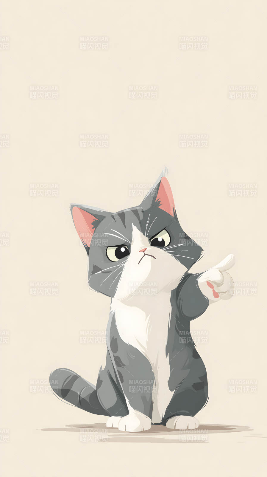 生气猫咪指着你图片